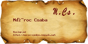 Móroc Csaba névjegykártya